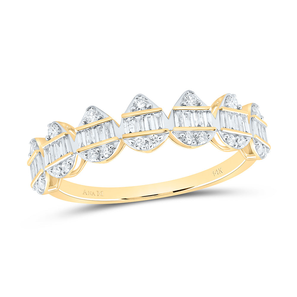 14K Yellow Or White Gold 1/2Cttw Natural Diamond Fashion Pear Band