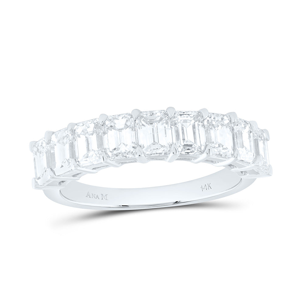 14K Yellow Or White Gold 2 3/4Cttw Natural Diamond Fashion Emerald Band