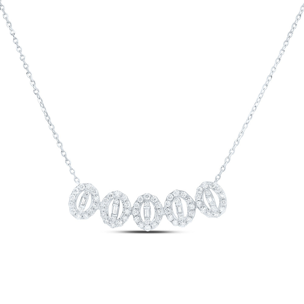 14K Yellow Or White Gold 3/8Cttw Natural Diamond Fashion Necklace (18 Inch)