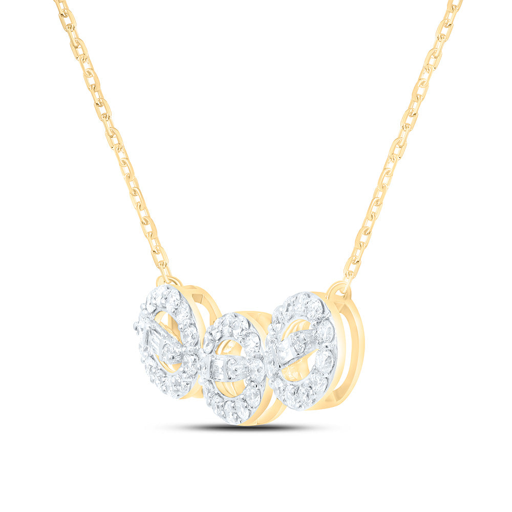 14K Yellow Gold 1/4Cttw Natural Diamond Fashion Necklace (18 Inch)