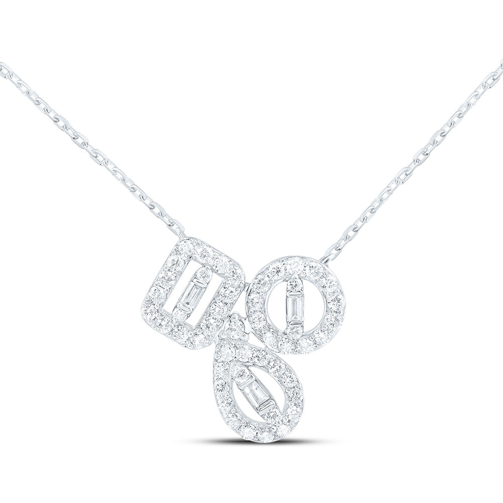 14K Yellow Or White Gold 1/3Cttw Natural Diamond Fashion Necklace (18 Inch)