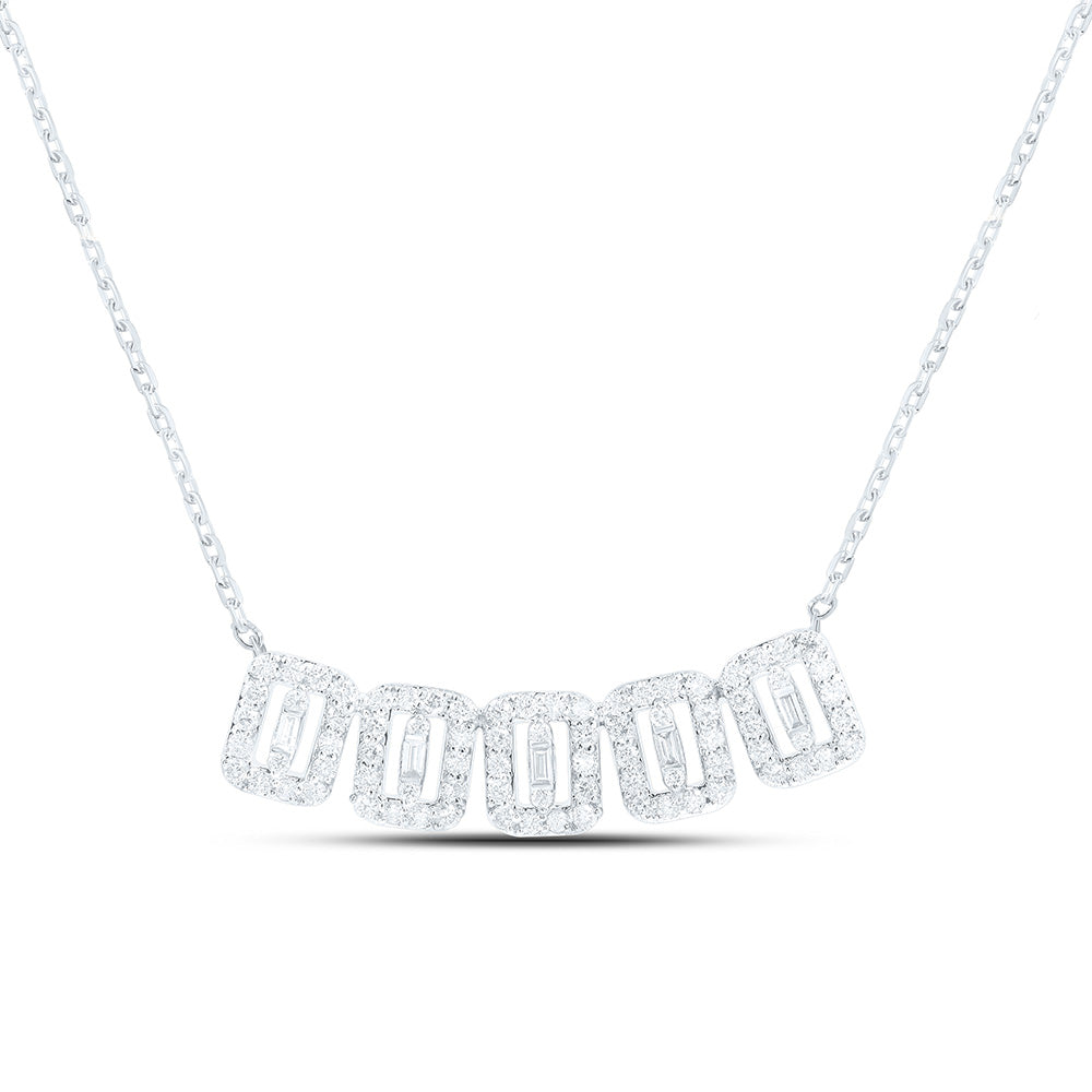 14K Yellow Or White Gold 1/2Cttw Natural Diamond Fashion Necklace (18 Inch)