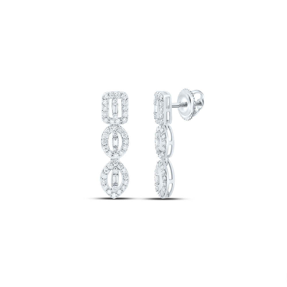 14K Yellow Or White Gold 5/8Cttw Natural Diamond Fashion Dangling Earring