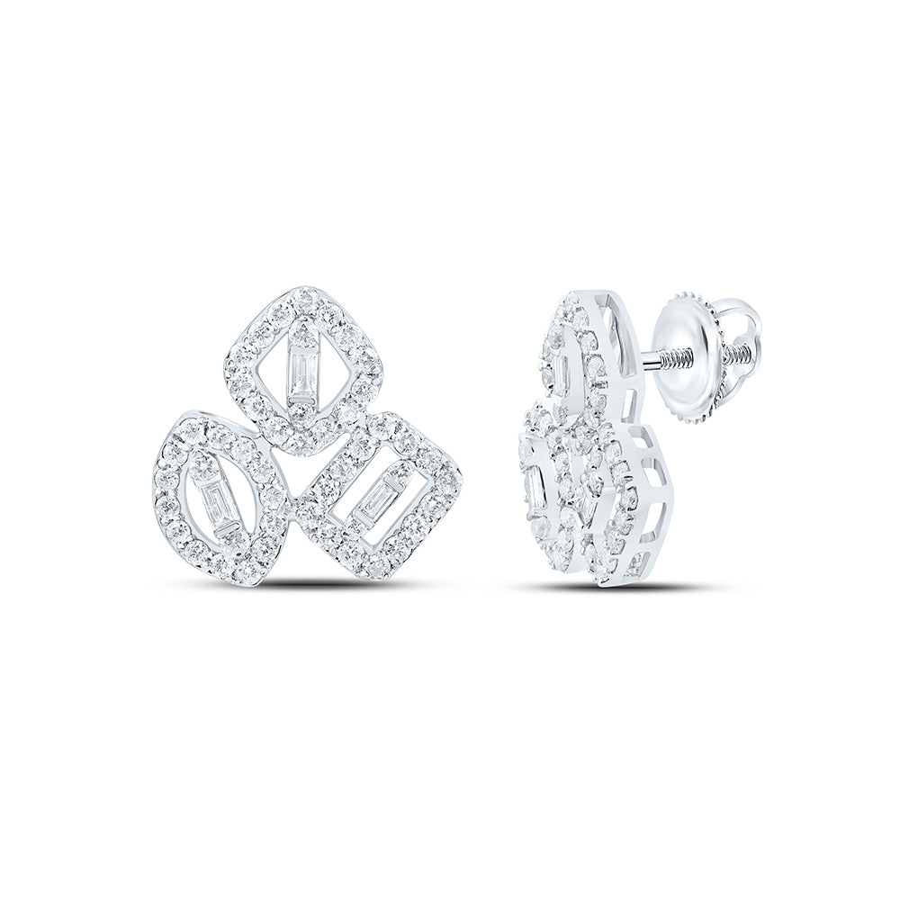 14K Yellow Or White Gold 5/8Cttw Natural Diamond Fashion Earring