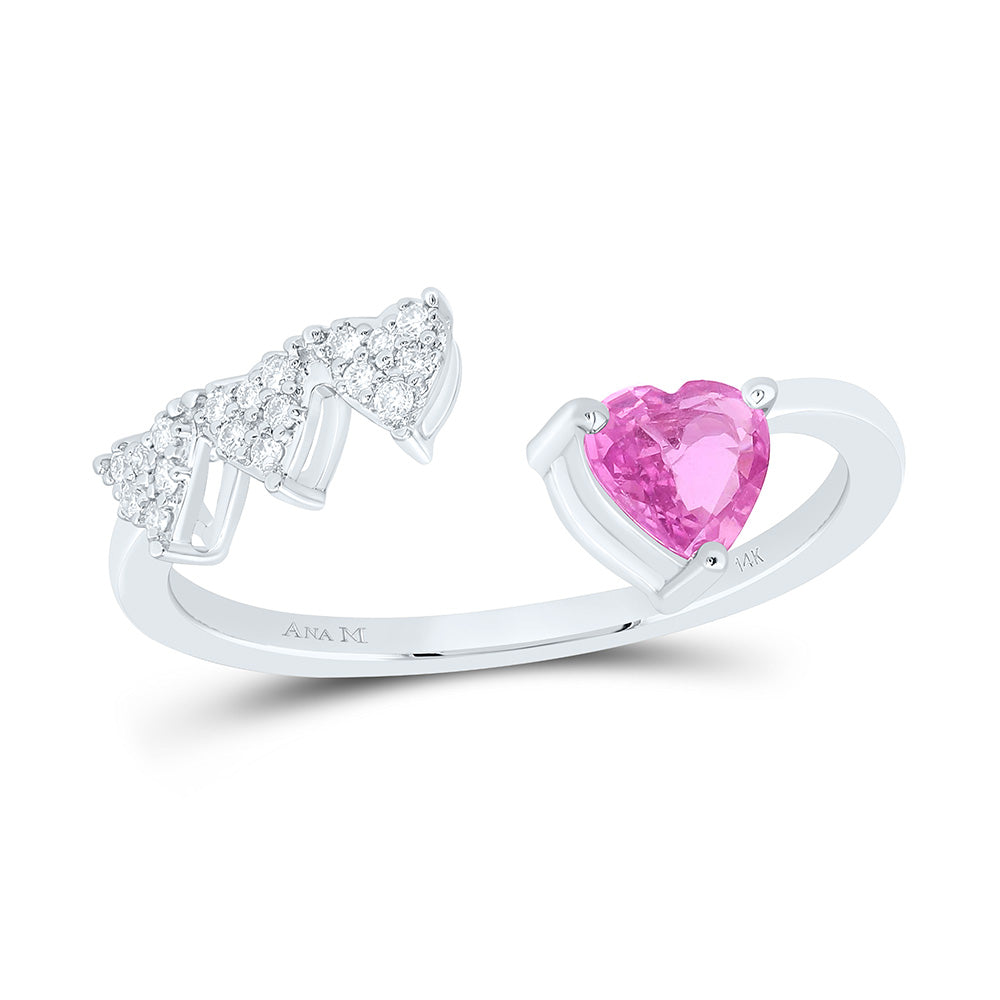 14K Yellow Or White Gold 1/12Cttw Natural Diamond 5Mm Heart Heart Ring