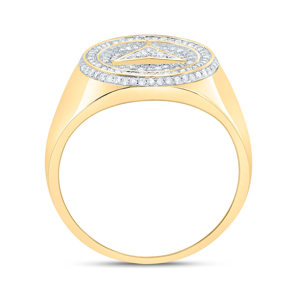 10K Yellow Gold 1/2Cttw Natural Diamond Mens Ring