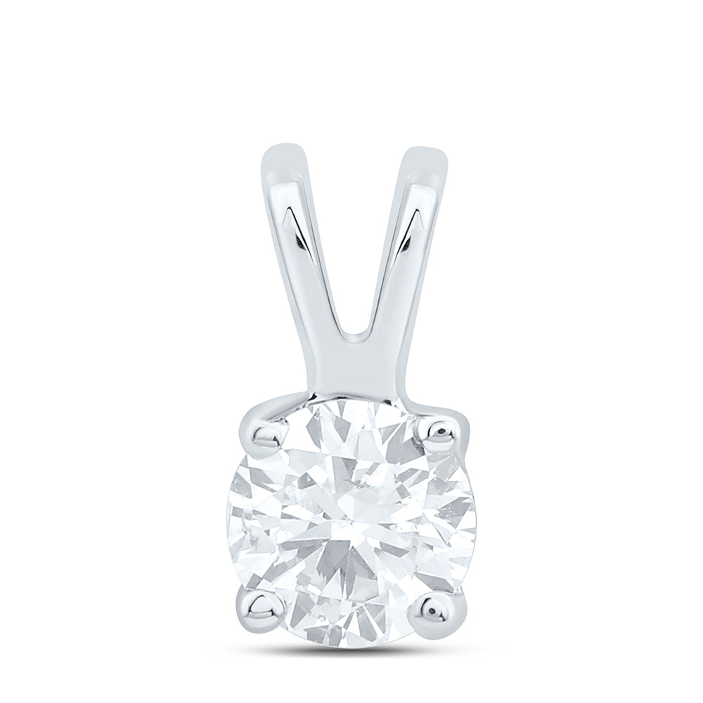 14K Yellow Or White Gold 1/4Cttw Natural Diamond I1 Ij Round Solitaire Pendant