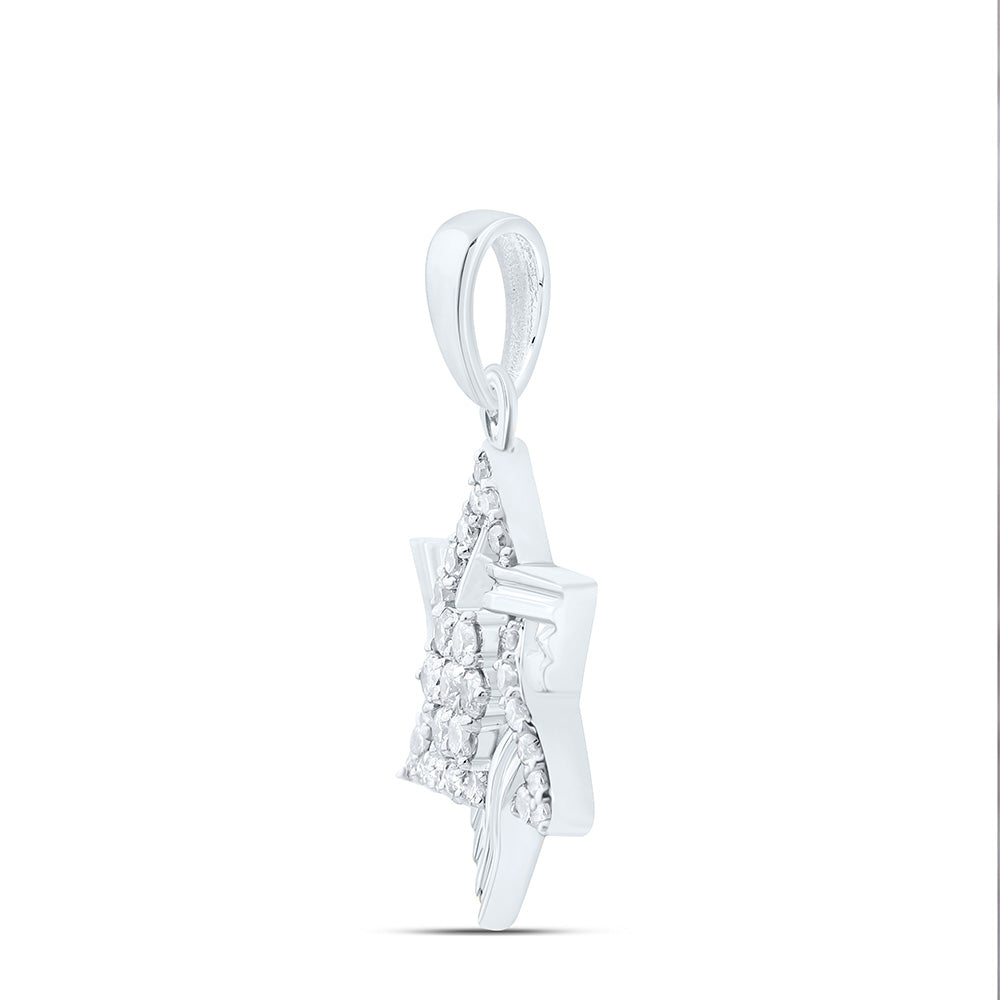 10K Yellow Or White Gold 1/4Cttw Natural Diamond Star Of David Pendant