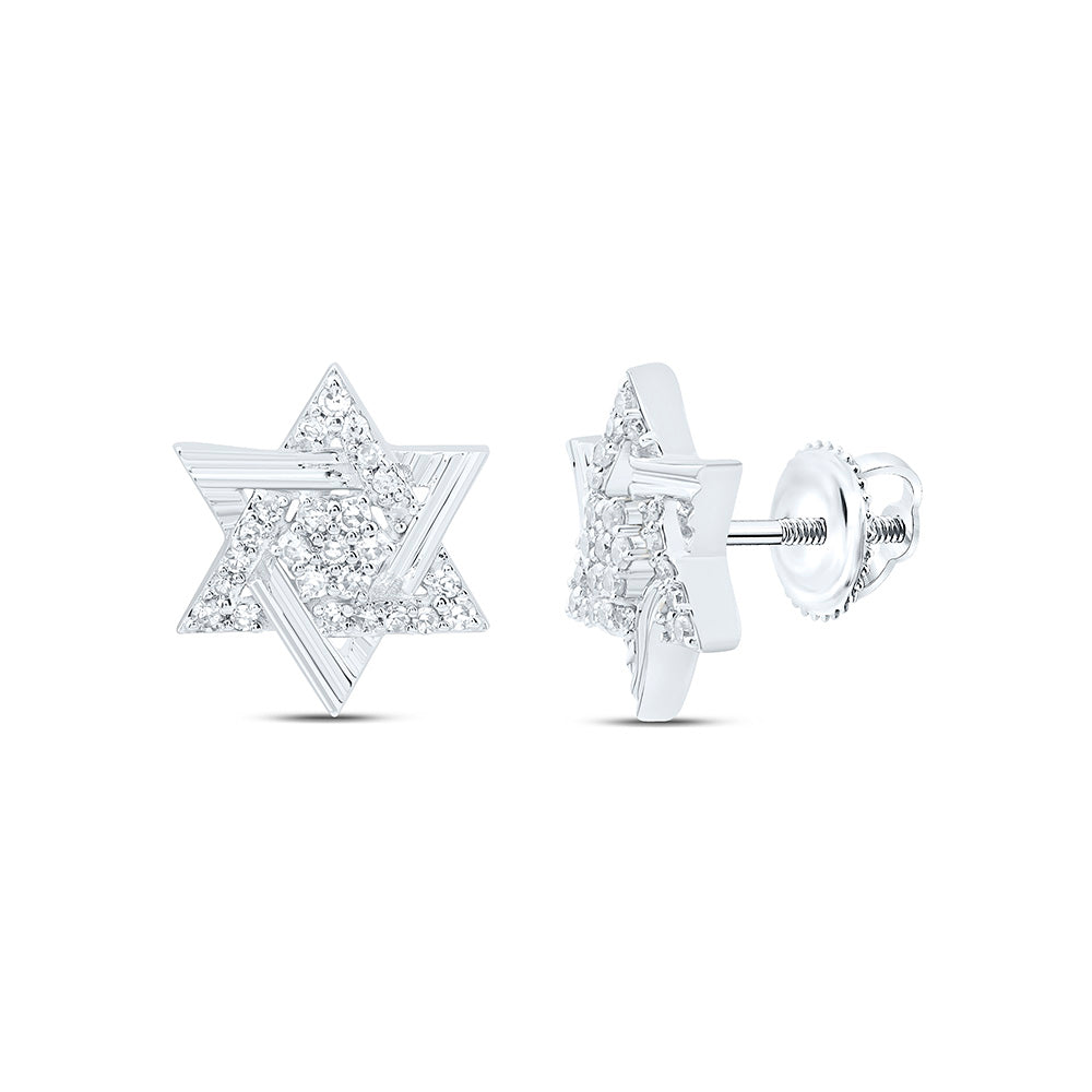 10K Yellow Or White Gold 1/5Cttw Natural Diamond Star Of David Earring