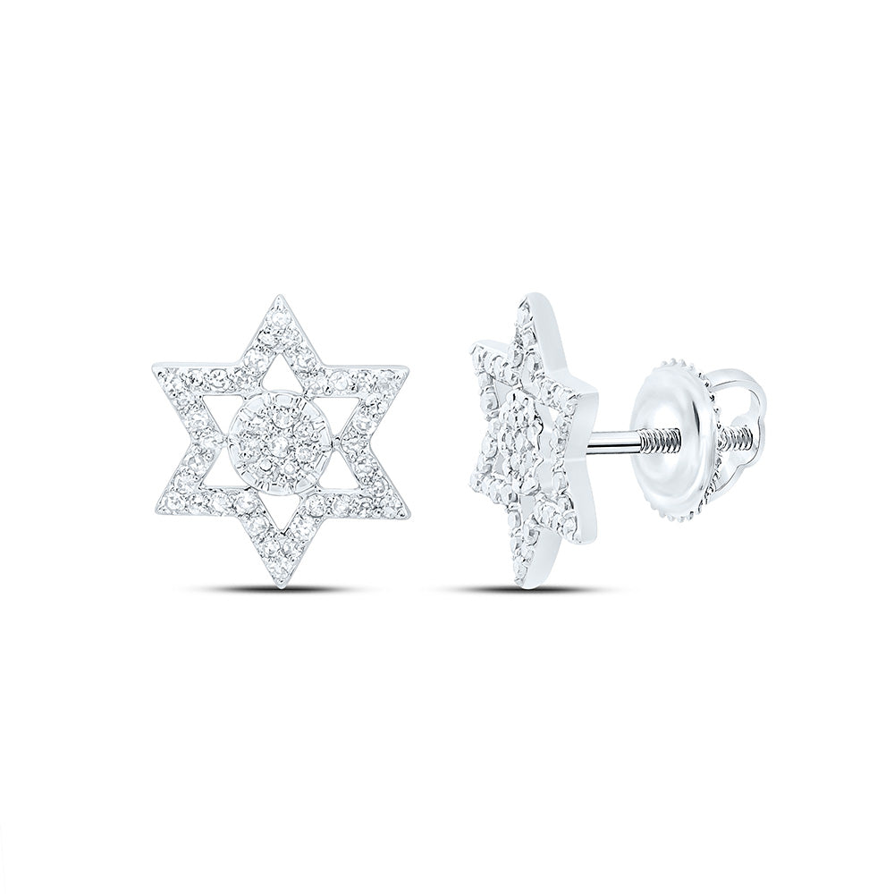 10K Yellow Or White Gold 1/4Cttw Natural Diamond Star Of David Earring