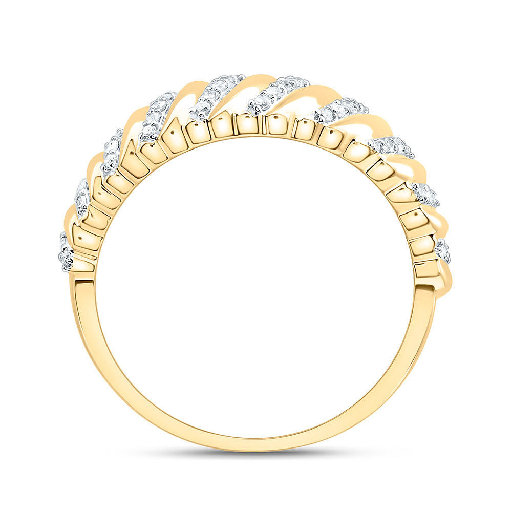 10K Yellow Gold 1/5Cttw Natural Diamond Nk Fashion Croissant Ring