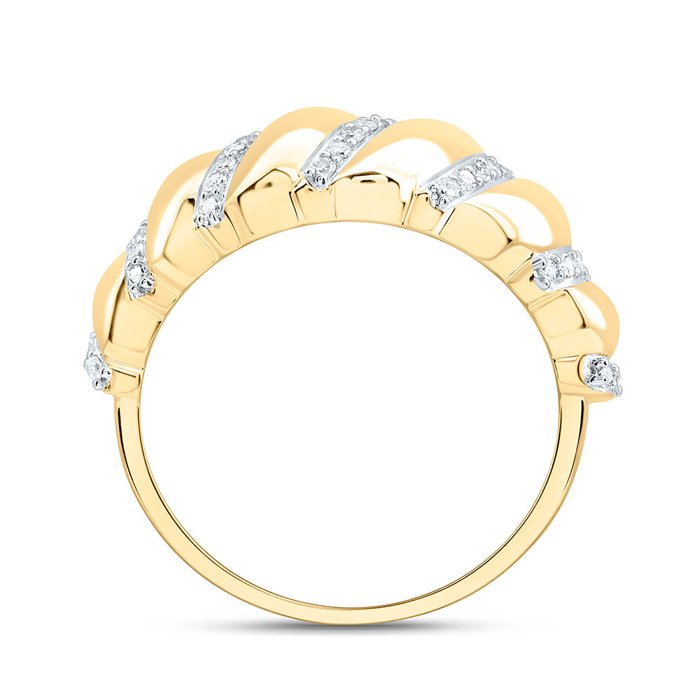 10K Yellow Gold 1/5Cttw Natural Diamond Nk Fashion Croissant Ring