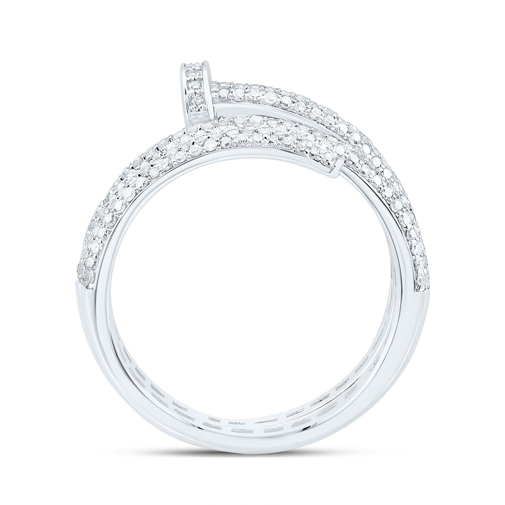 10K Yellow Or White Gold 5/8Cttw Natural Diamond Fashion Nail Ring
