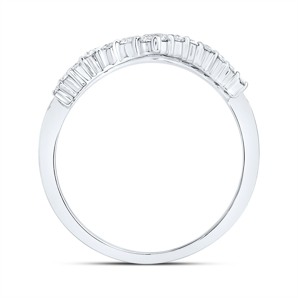 14K White Gold 1/2Cttw Natural Diamond Nk Fashion Ring