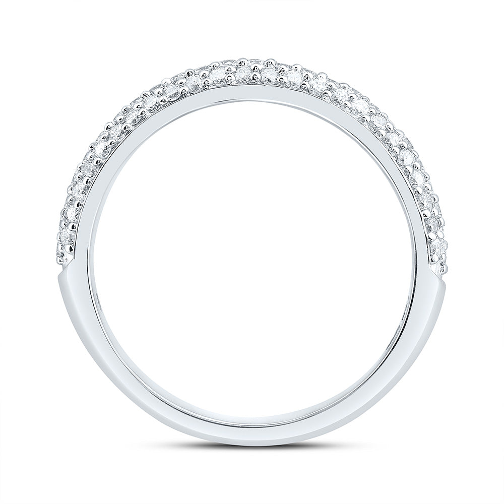14K White Gold 1/2 Cttw Natural Diamond Cn Fashion Bridal Anniversary Wedding Engagement Band Ring