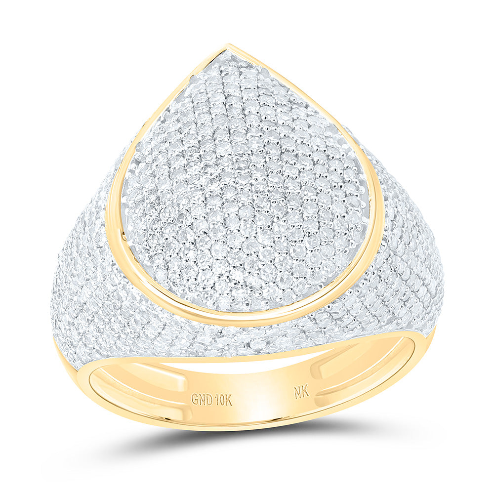 10K Yellow Gold 1 3/4Cttw Natural Diamond Fashion Pear Ring