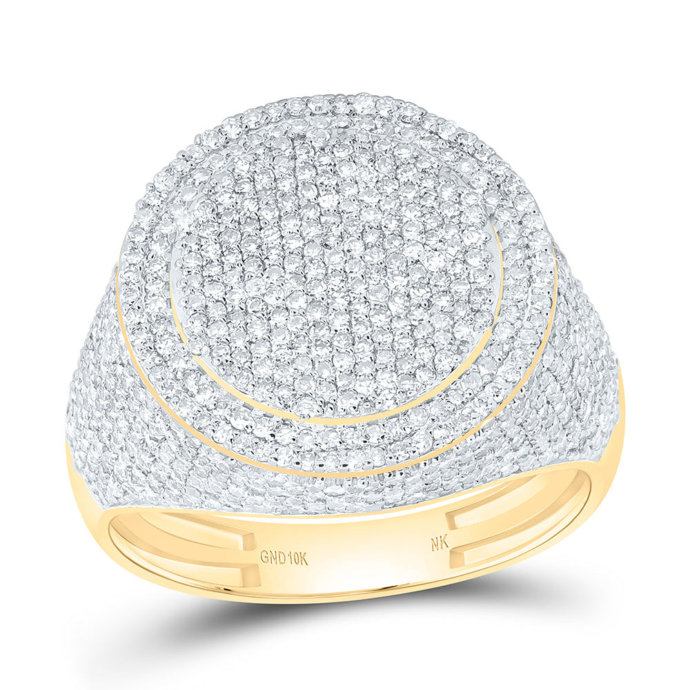 10K Yellow Gold 2Cttw Natural Diamond Round Mens Ring