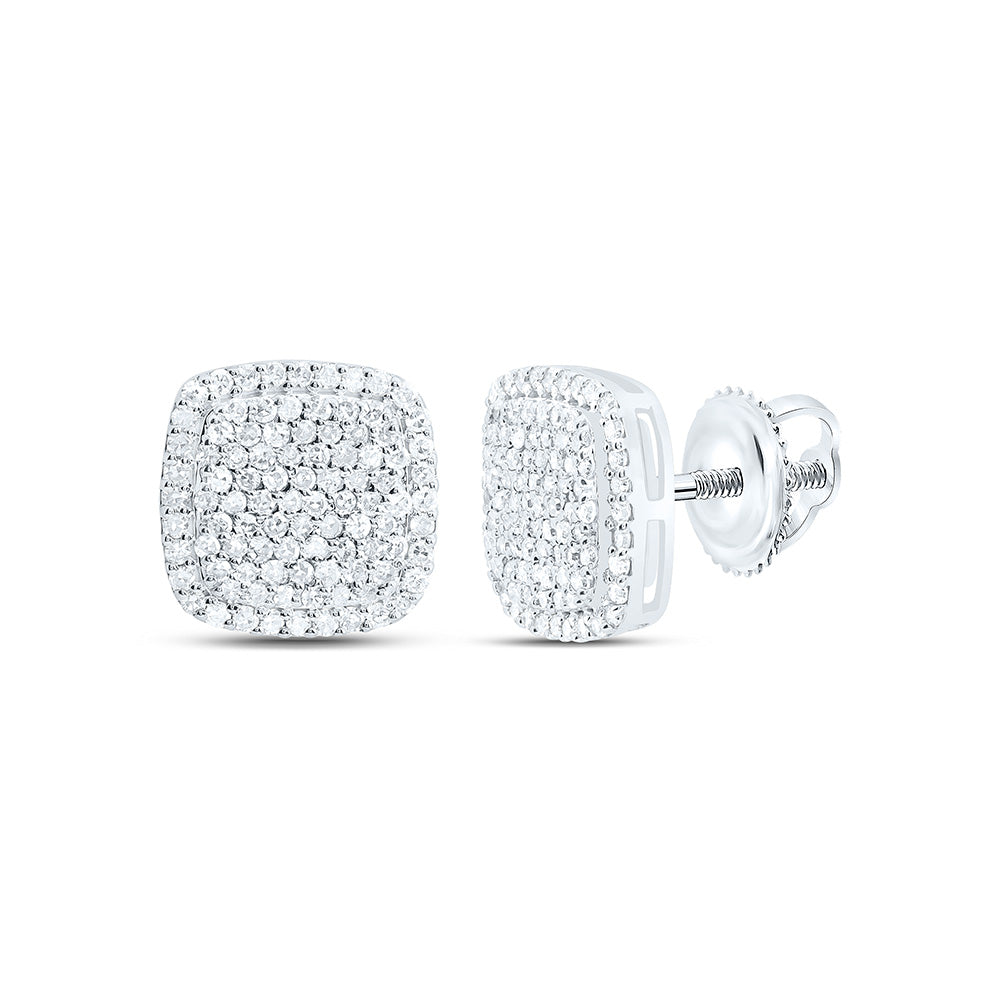 10K Yellow Or White Gold 1/2Cttw Natural Diamond Fashion Cushion Earring