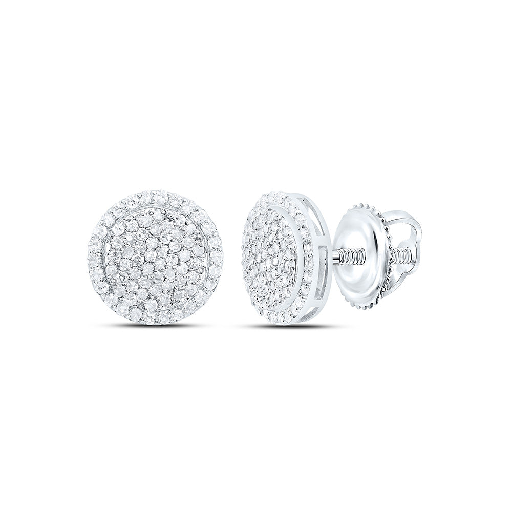 10K Yellow Or White Gold 1/2Cttw Natural Diamond Fashion Round Earring
