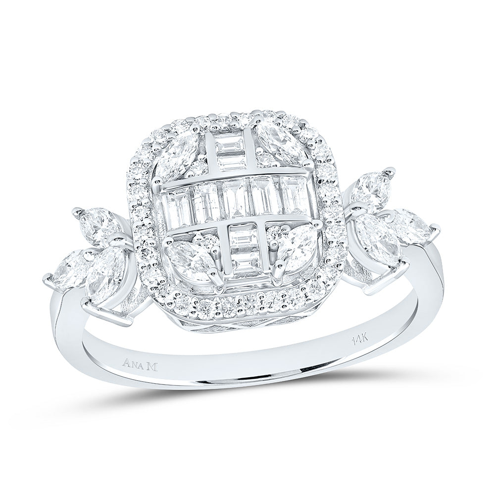 14K Yellow Or White Gold 7/8Cttw Natural Diamond Fashion Ring