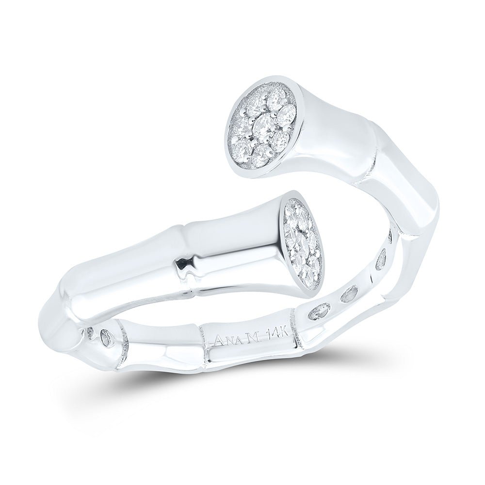 14K White Gold 1/6Ctw Natural Diamond Ana M Fashion Ring