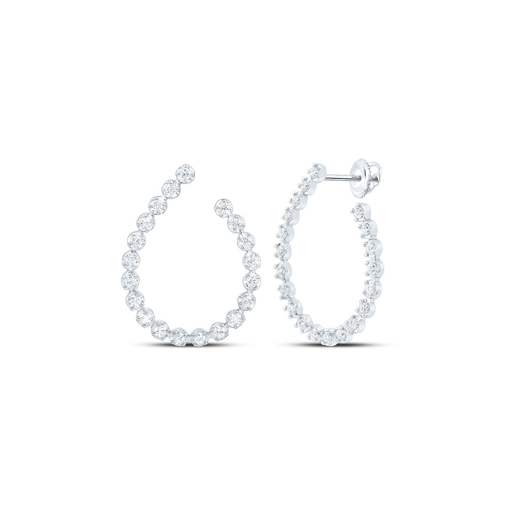 14K Yellow Or White Gold 1 3/8Ctw Natural Diamond Ana M Fashion Earring