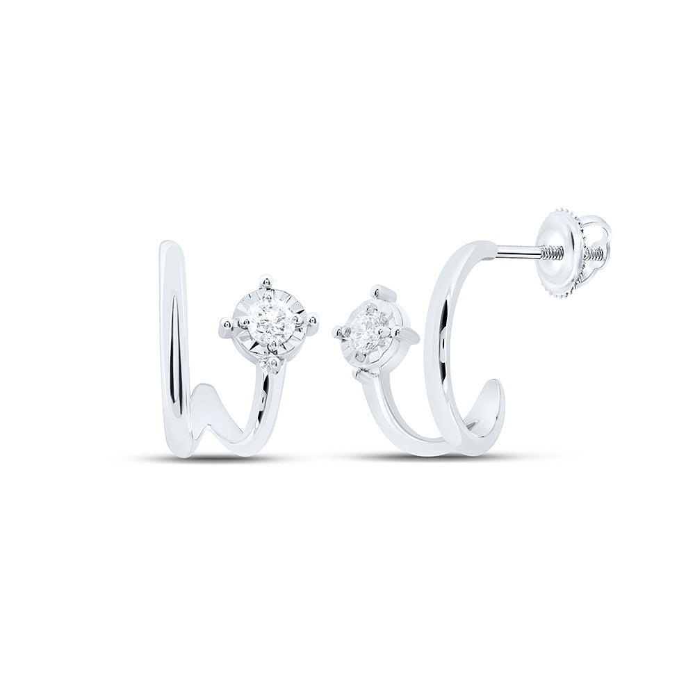 14K White Gold 1/6Cttw Natural Diamond Fashion Earring