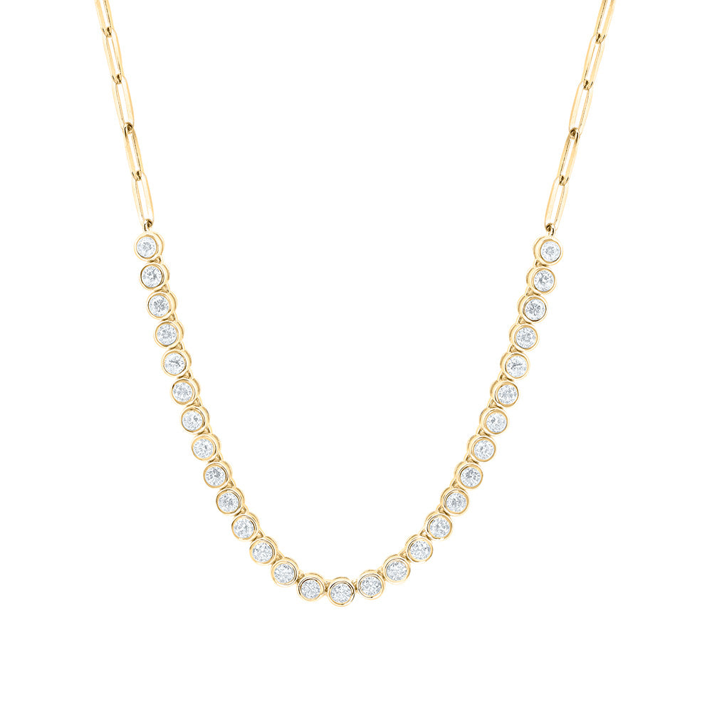 14K Yellow Or White Gold 1 1/2Cttw Natural Diamond Fashion Necklace (18 Inch)