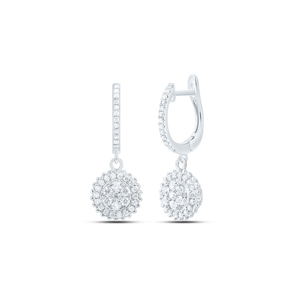 14K White Gold 5/8Cttw Natural Diamond Fashion Dangling Earring