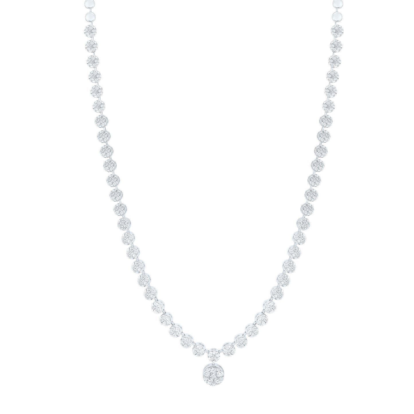14K Yellow Or White Gold 3 1/5Cttw Natural Diamond Fashion Round Necklace (18 Inch)