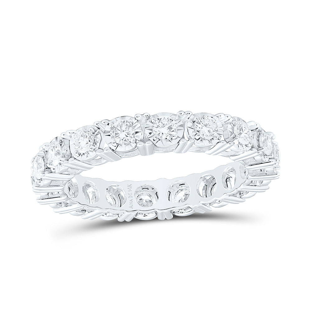 14K Yellow Or White Gold 7/8Cttw Natural Diamond Fashion Band