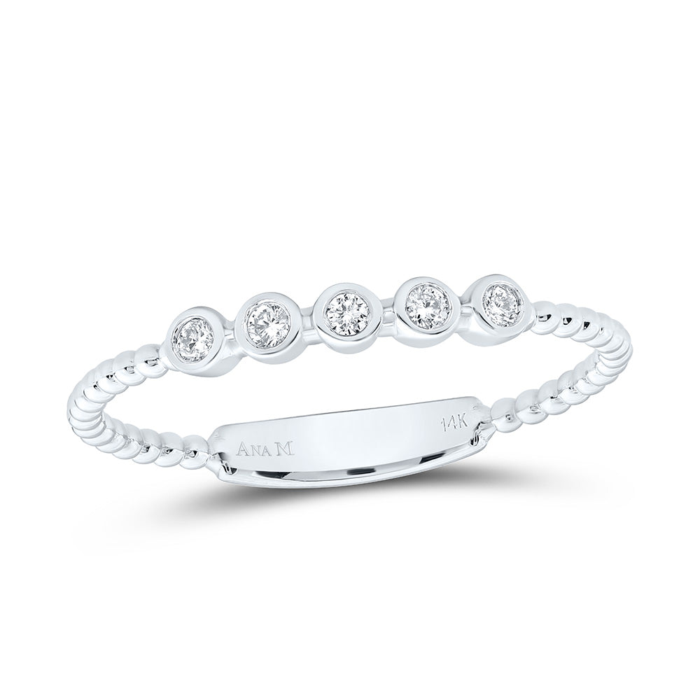 14K White Gold 1/12Cttw Natural Diamond Fashion Ring