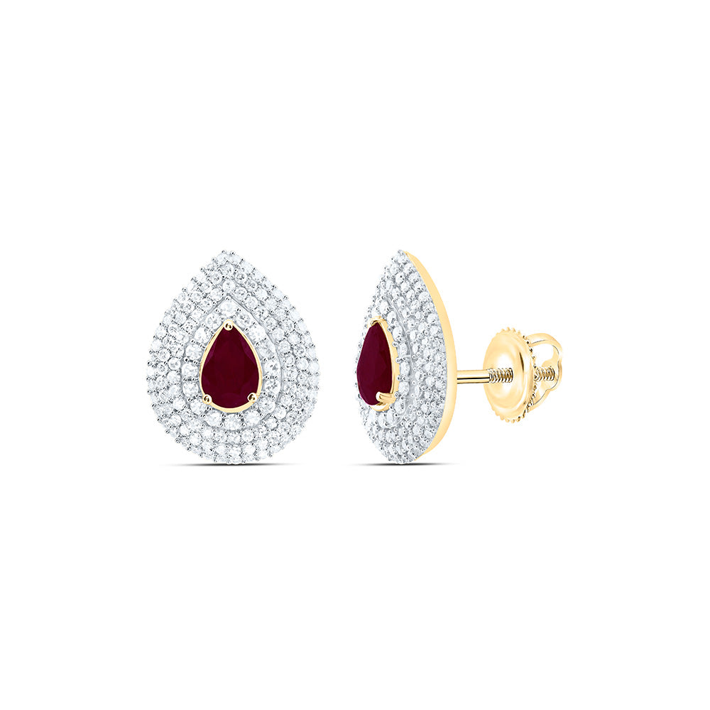 14K Yellow Or White Gold 3/4Cttw Natural Diamond Pear Gem Earring