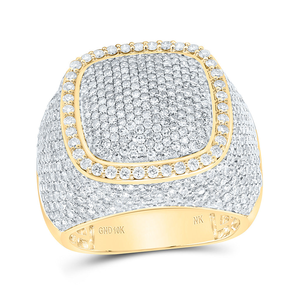 10K Yellow Gold 4Cttw Natural Diamond Mens Ring