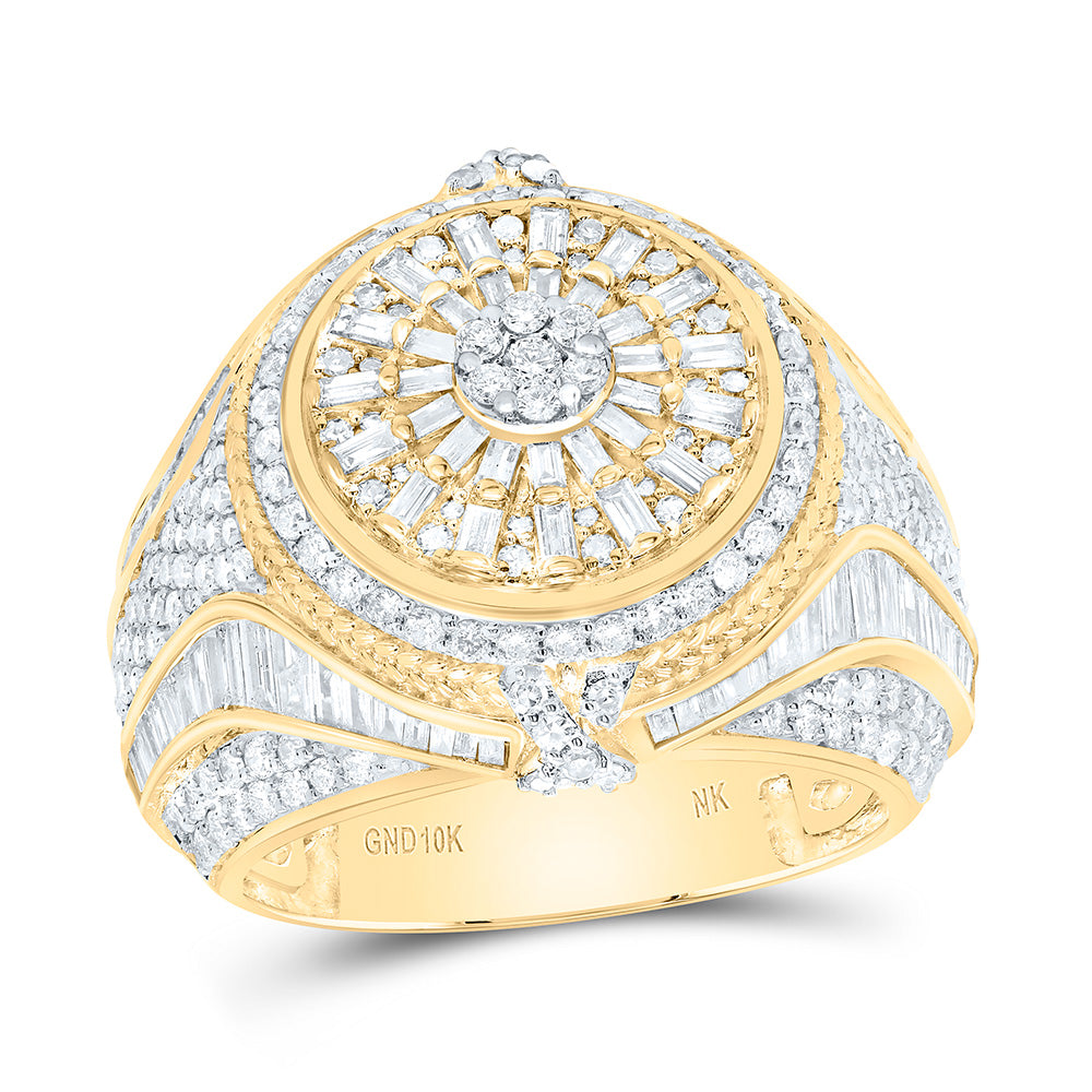 10K Yellow Gold 3 3/8Cttw Natural Diamond Mens Ring