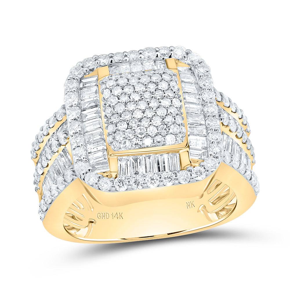 14K Yellow Gold 2 1/4Ctw Natural Diamond Fashion Ring