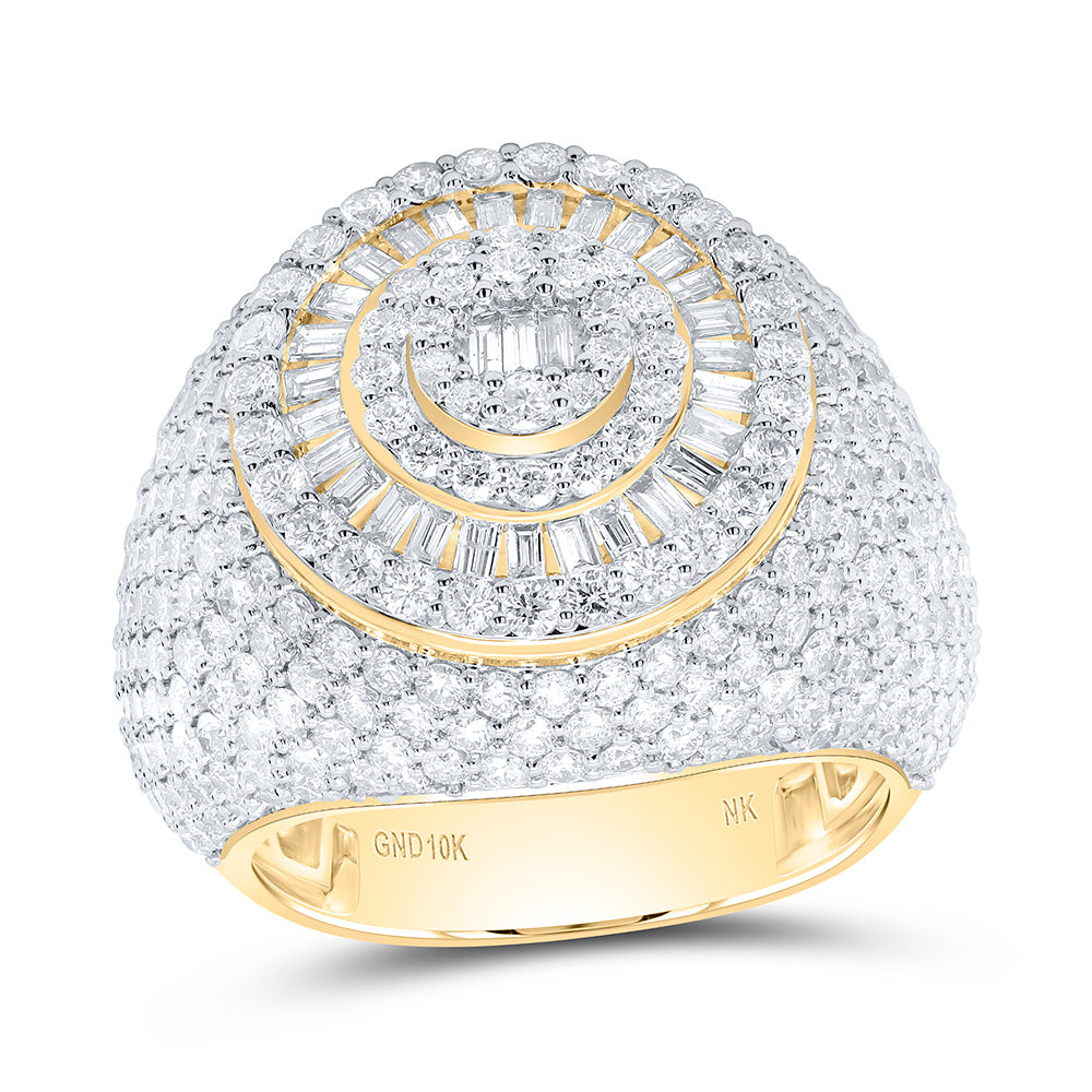 10K Yellow Gold 5 7/8Cttw Natural Diamond Mens Ring