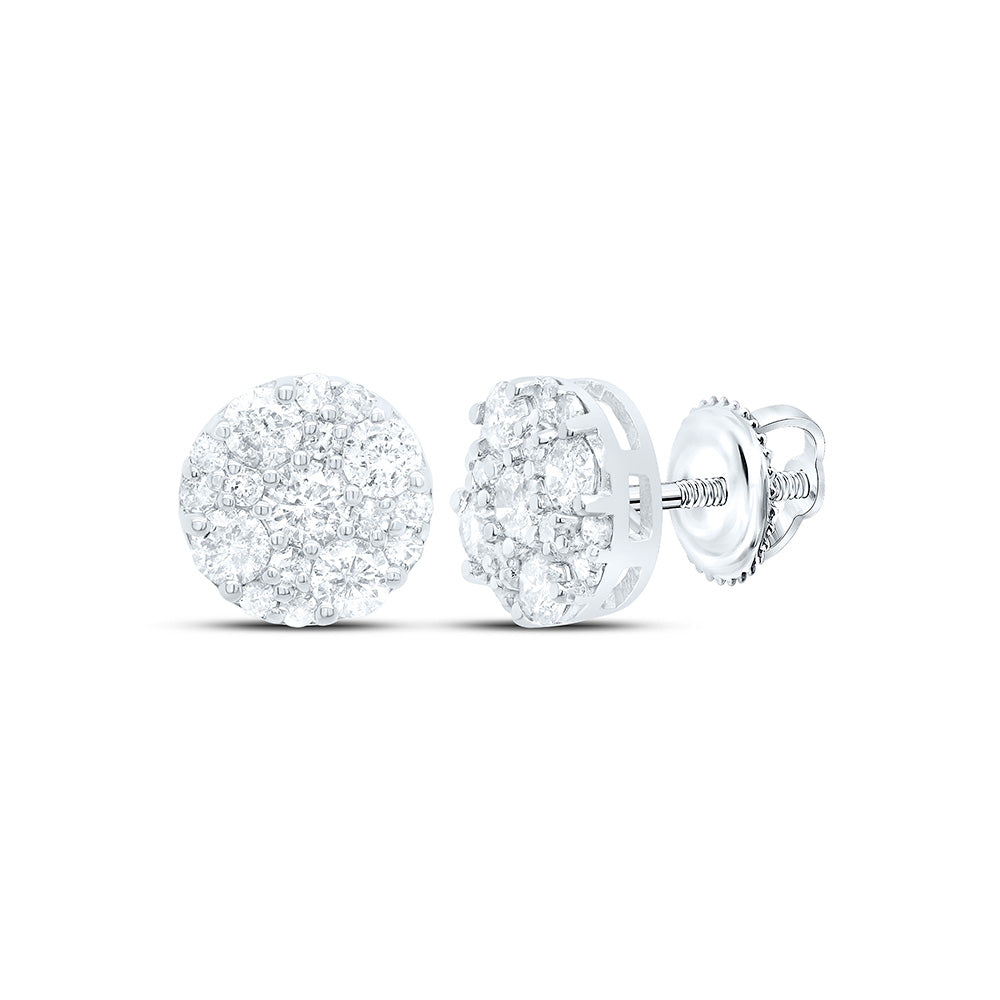 10K Yellow Or White Gold 1Cttw Natural Diamond Gift Round Earring