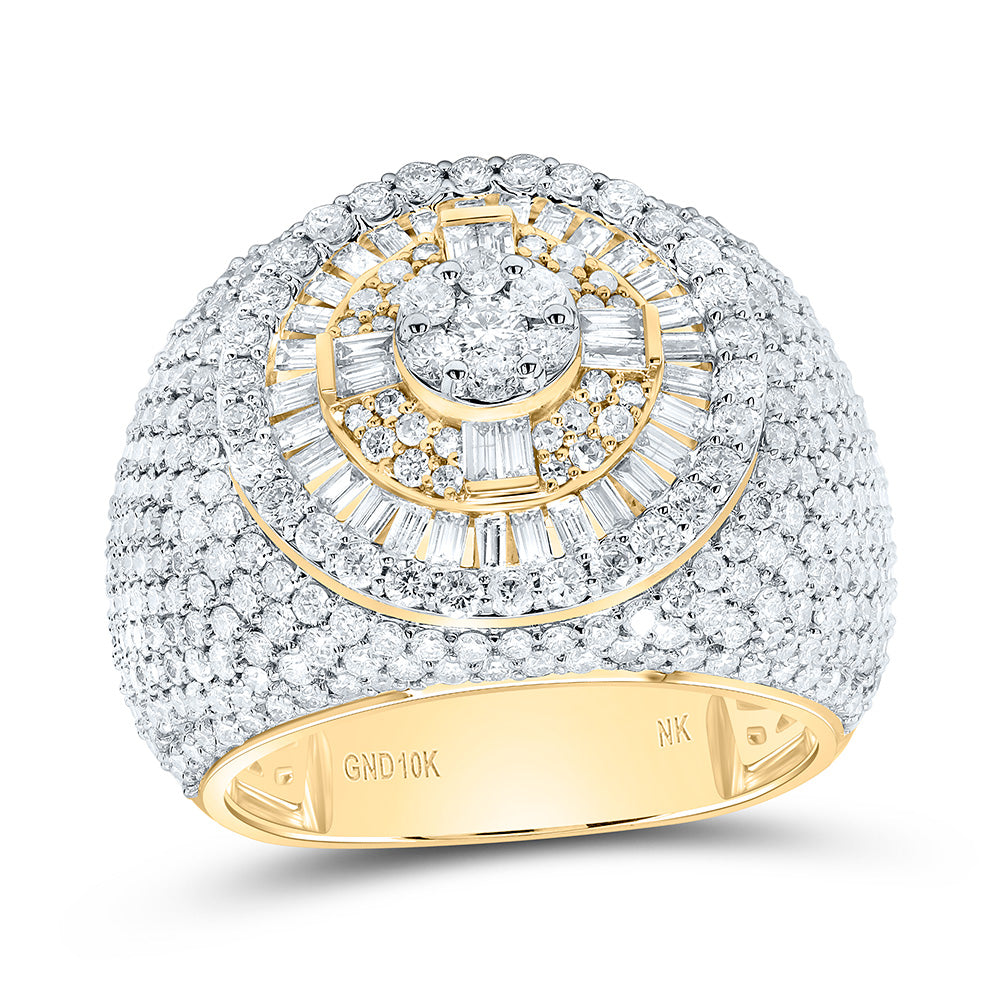10K Yellow Gold 4 1/2Cttw Natural Diamond Mens Ring