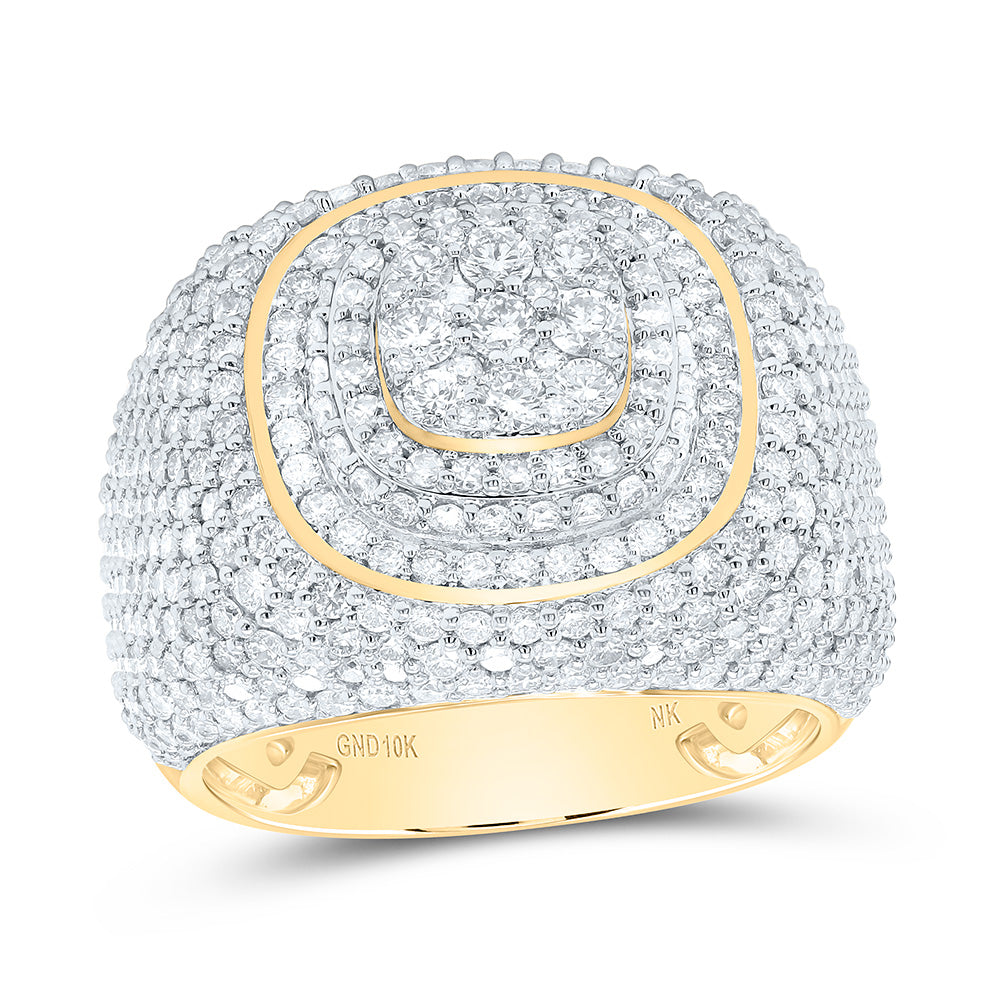 10K Yellow Gold 4 5/8Cttw Natural Diamond Mens Ring