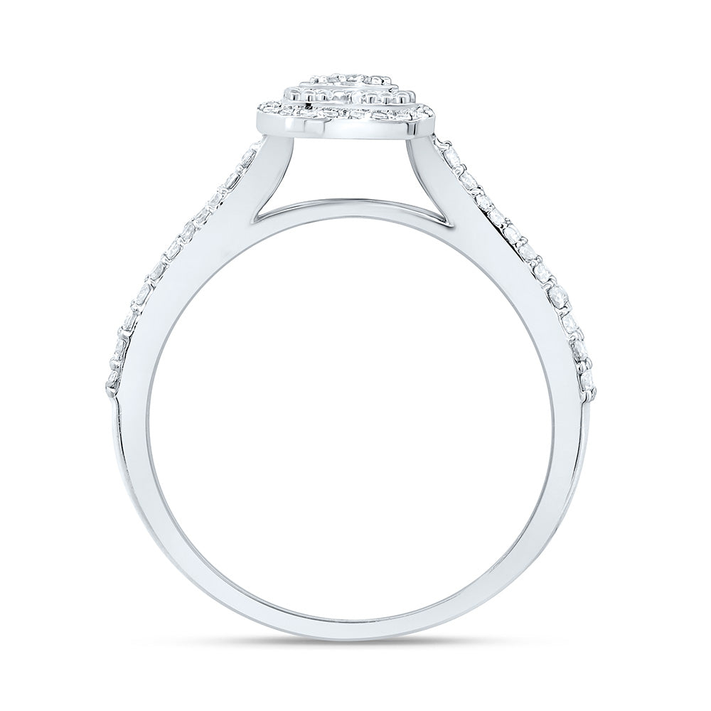 10K Yellow Or White Gold 1/3Cttw Natural Diamond Nk Fashion Heart Ring