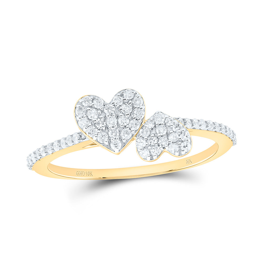 10K Yellow Gold 1/3Cttw Natural Diamond Nk Fashion Heart Ring