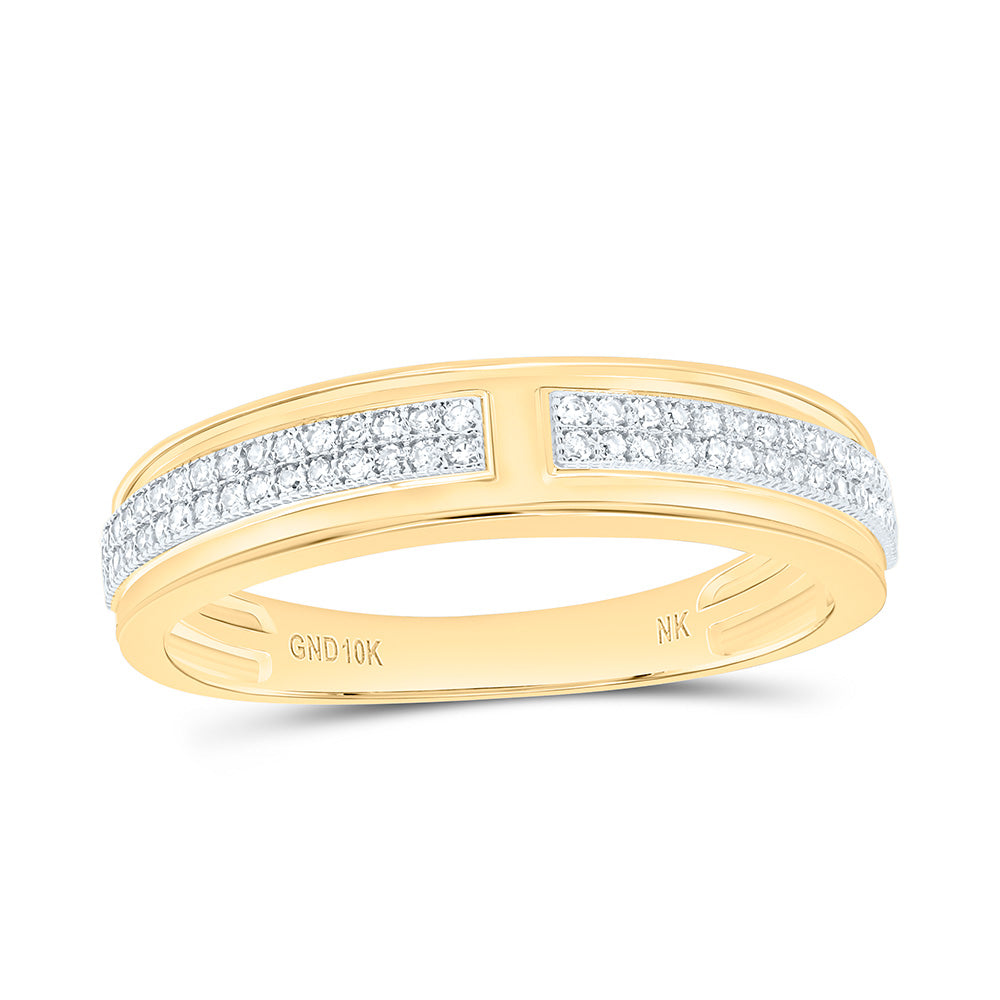 10K Yellow Or White Gold 1/4Cttw Natural Diamond Nk Mens Band