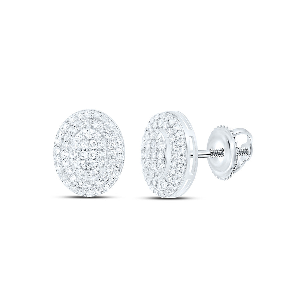 10K Yellow Or White Gold 1/2Cttw Natural Diamond Nk Fashion Oval Earring