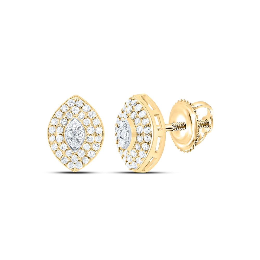 10K Yellow Gold 1/5Cttw Natural Diamond Nk Fashion Marquise Earring