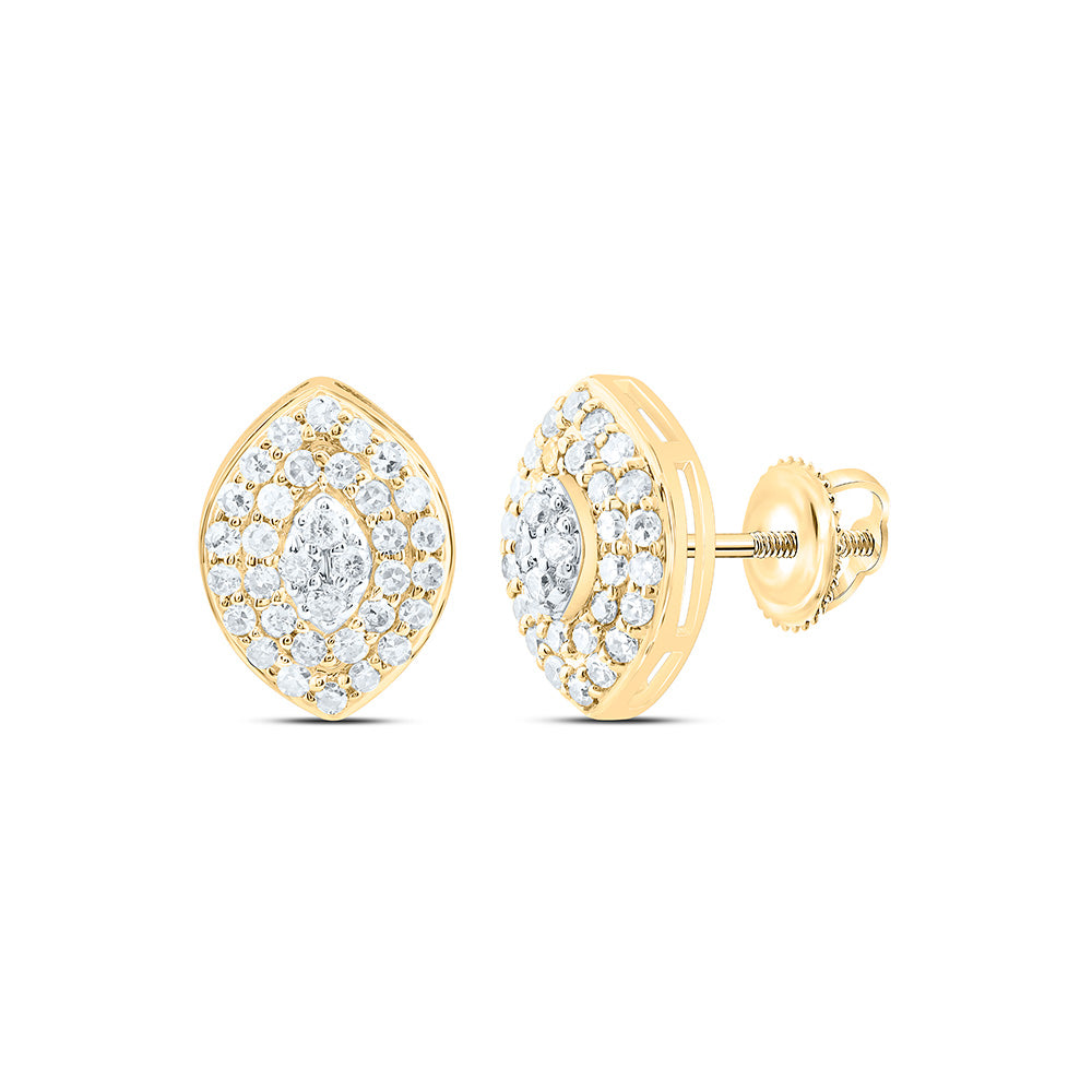 10K Yellow Gold 1/3Cttw Natural Diamond Nk Fashion Marquise Earring
