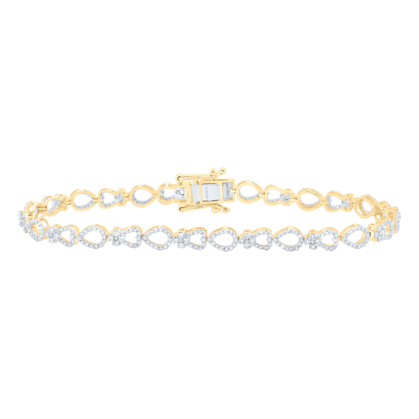 10K Yellow Or White Gold 1 1/3Cttw Natural Diamond Nk Fashion Bracelet(7 Inch)
