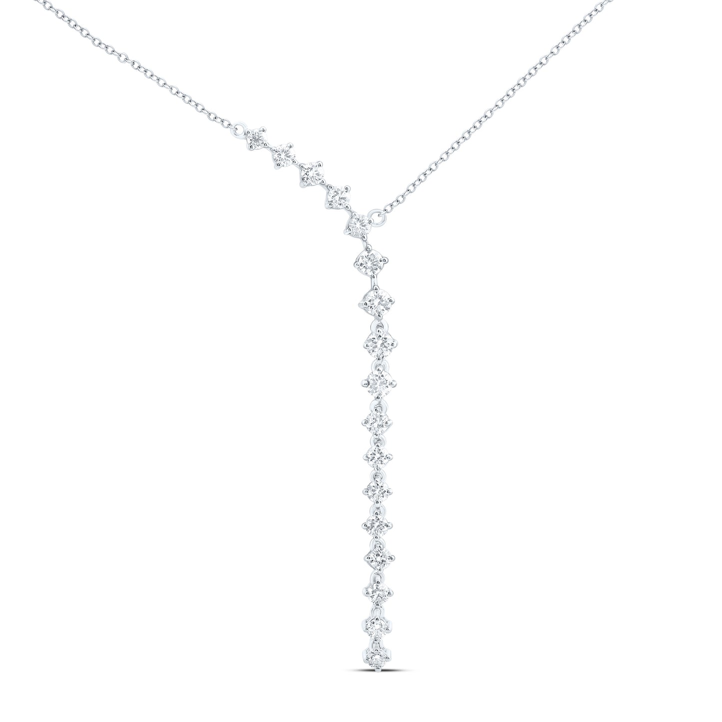 14K Yellow Or White Gold 1 7/8Cttw Natural Diamond Ana M Fashion Necklace (18 Inch)