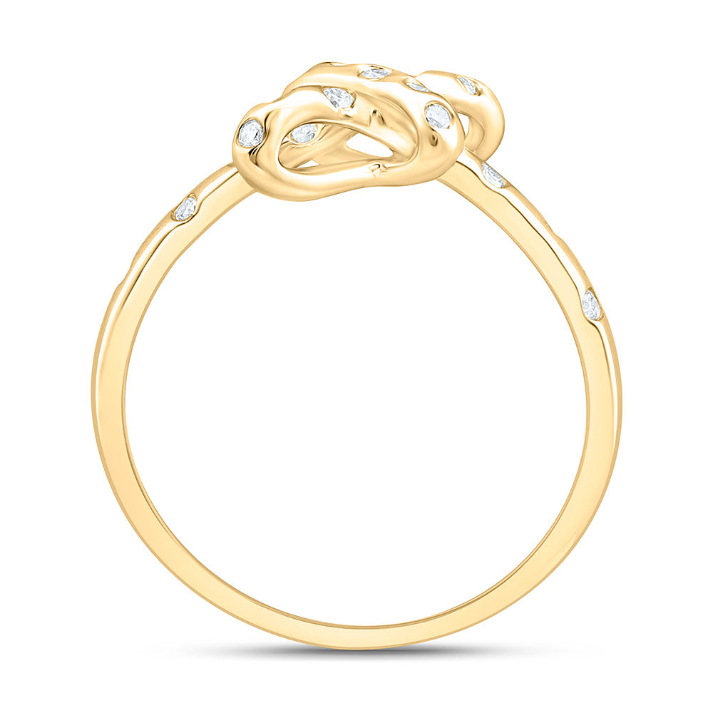 10K Yellow Gold 1/8 Cttw Natural Diamond Ana M Fashion Bridal Anniversary Wedding Engagement Band Ring
