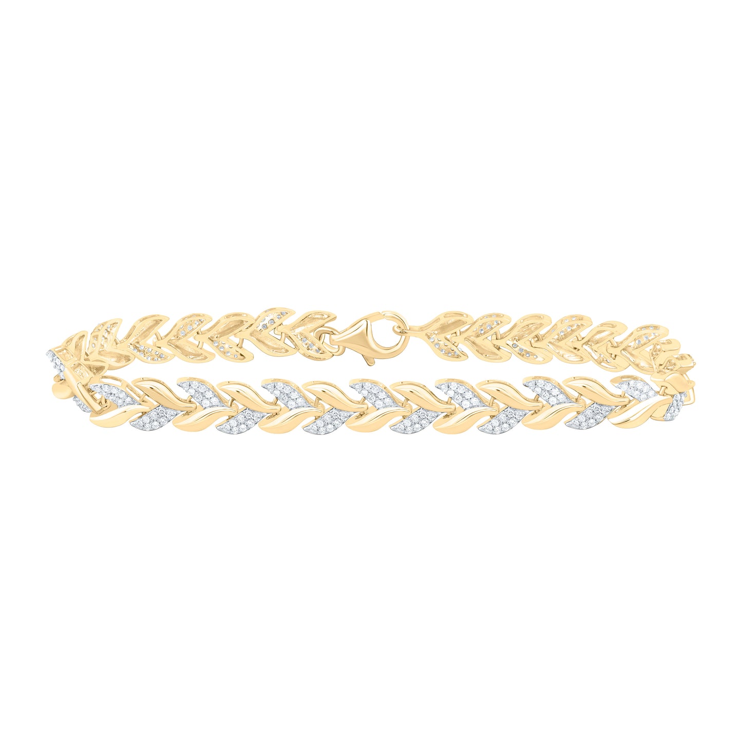 14K Yellow Or White Gold 7/8Cttw Natural Diamond Cn Fashion Bracelet (7 Inch)